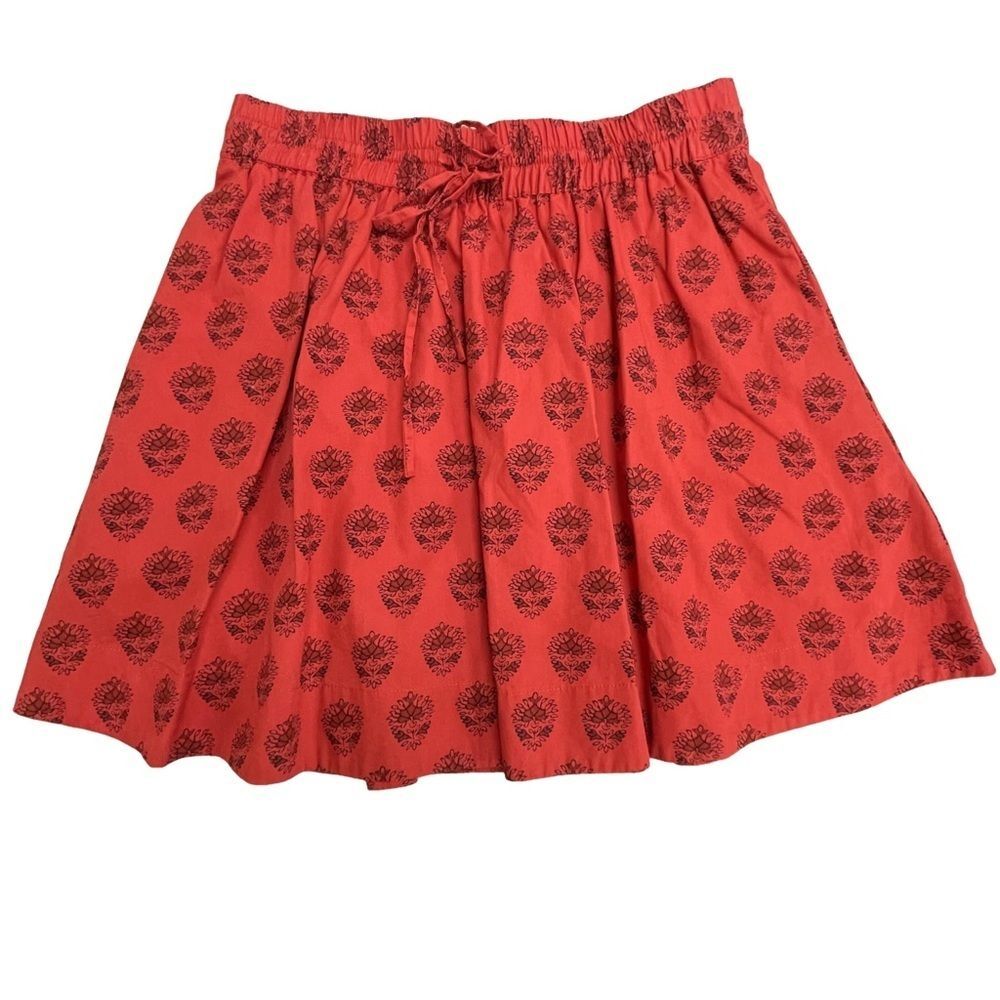 Madewell A-Line Skirt Flare Pockets Pleats Red & Black Women’s Size Small